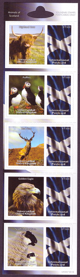 (image for) UK0057 Animals Of Scotland Universal Mail Stamps Dated: 05/18